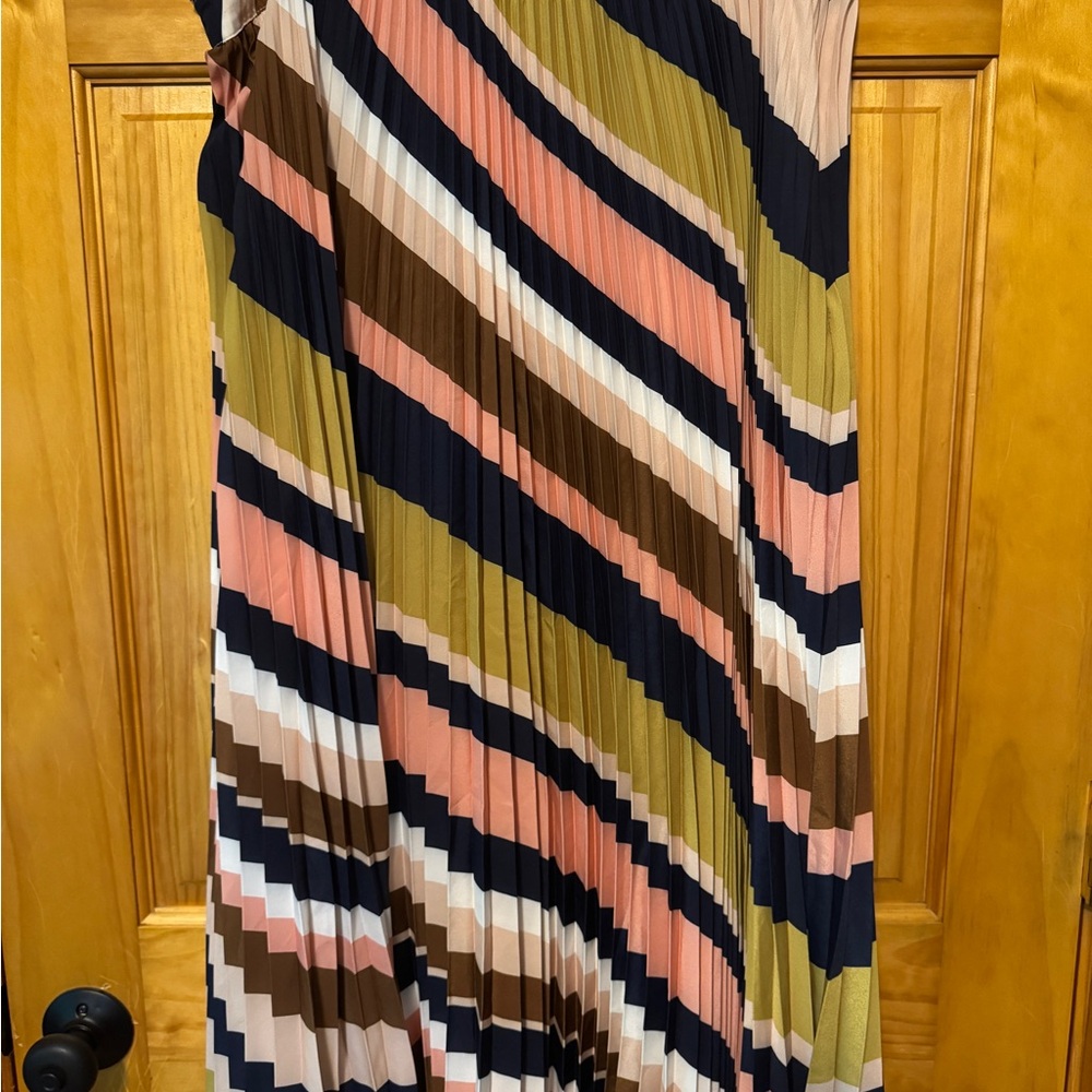 Anthropologie Maeve - The Isabel Silky Pleated Skirt, size Xl, brown motif